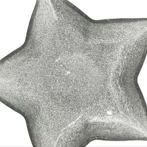 LUMO Insanbul Silver Glitter Star-Shaped Turkish Glass Decorative Tray